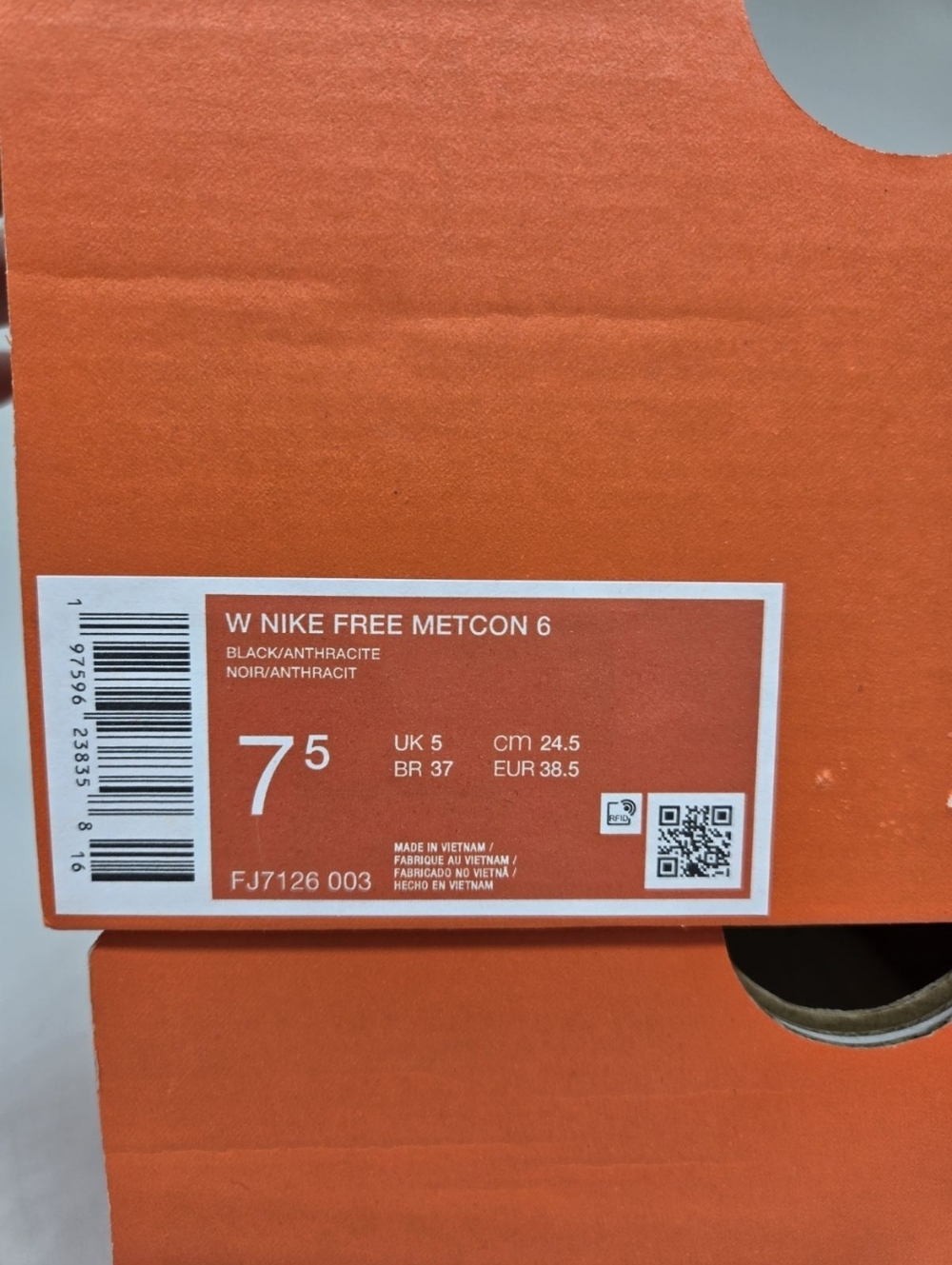 Nike Free Metcon 6 Black Anthracite Women's Workout Shoes Size 7.5 New - Picture 8 of 8